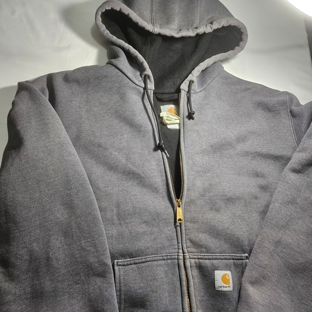 Carhartt Mens J149 CHH Thermal Lined Full Zip Hoodie Jacket Gray Large Regular